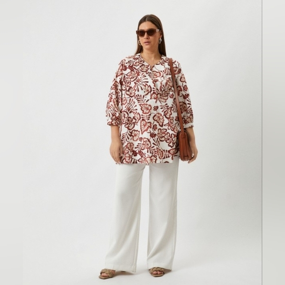 PERSONA By MARINA RINALDI Floral Print Women's Top. - Picture 2 of 14